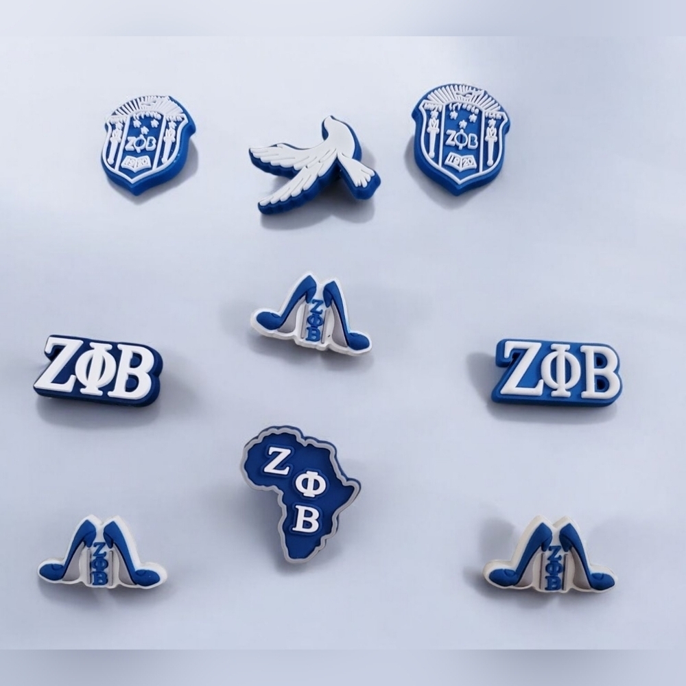 Zeta Phi Beta Croc Charm Bundle | Greek Life Jibbitz | Sorority Croc Accessories